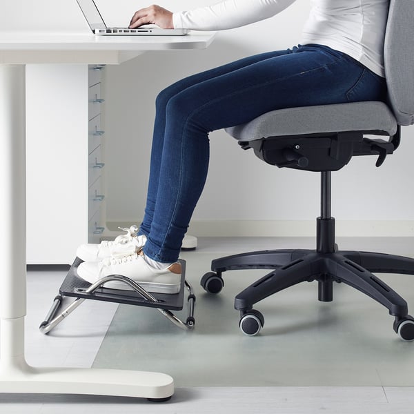 DAGOTTO foot-rest, black, 49x38 cm