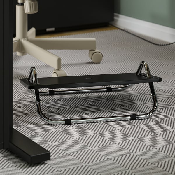 DAGOTTO foot-rest, black, 49x38 cm