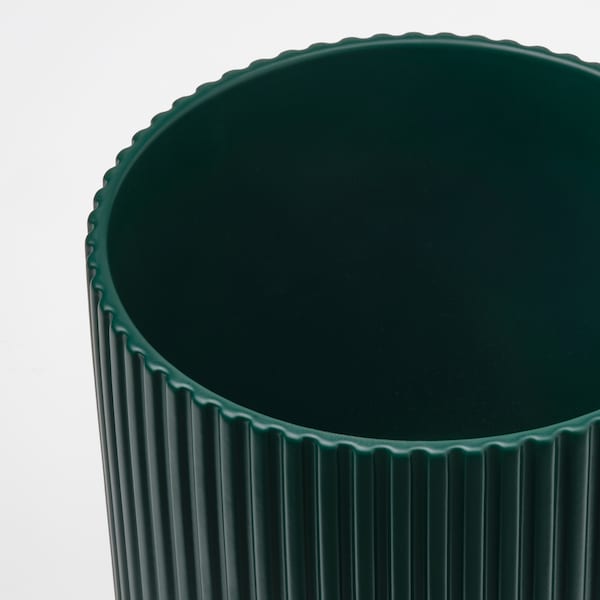 DAKSJUS plant pot, dark green, 12 cm
