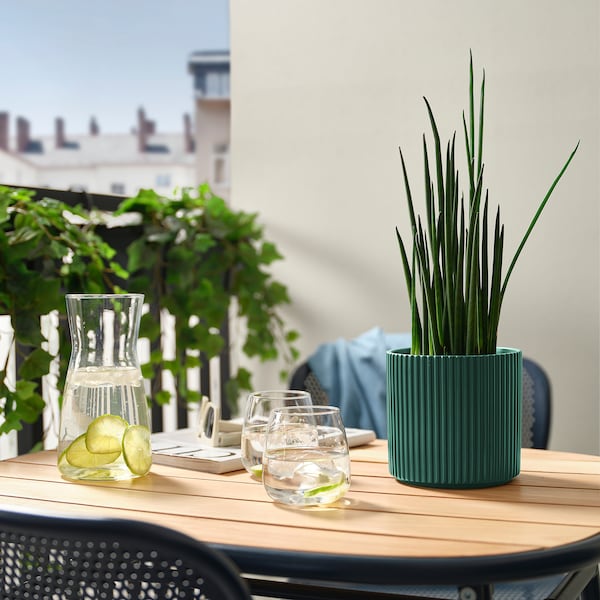 DAKSJUS plant pot, dark green, 12 cm