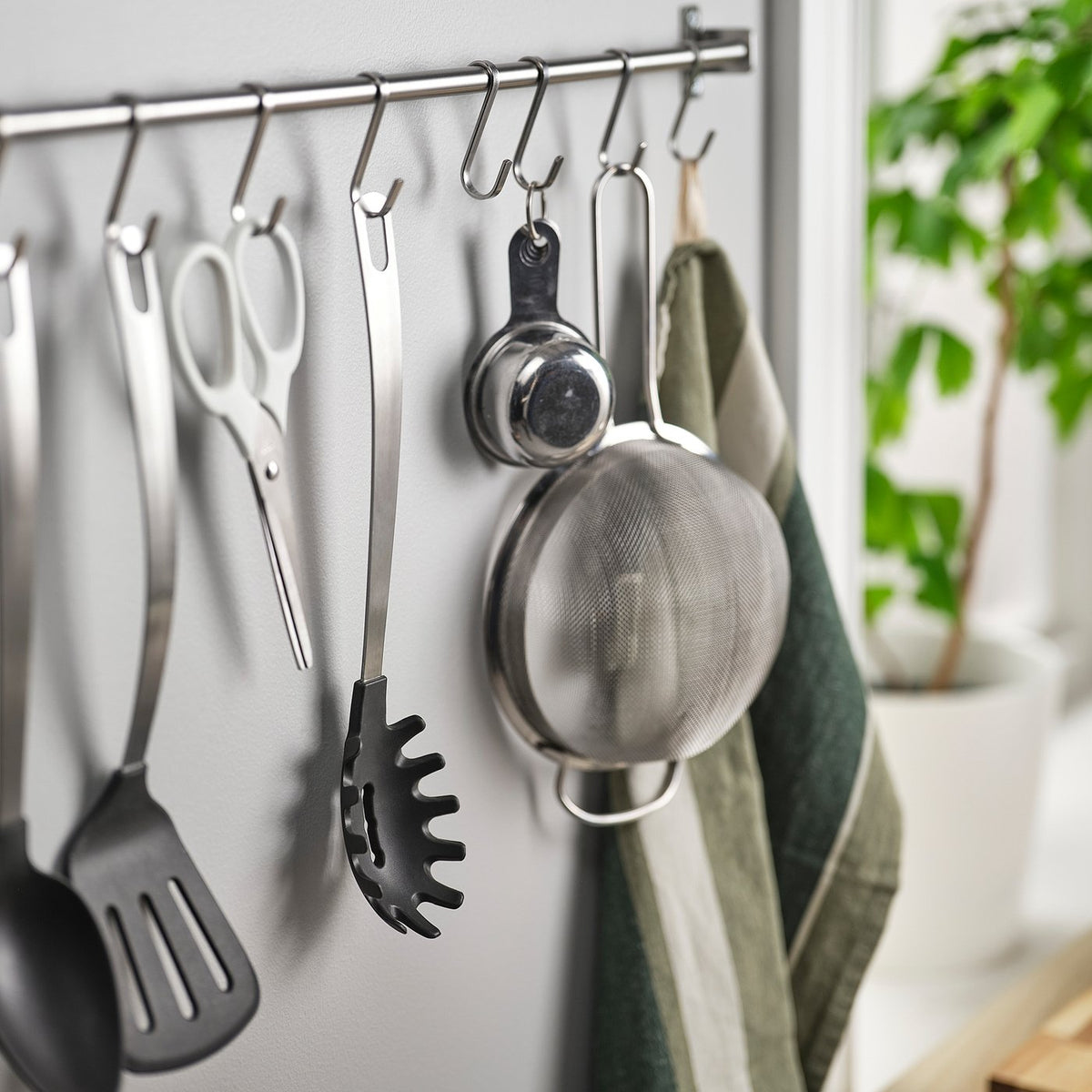 DALAFÅR pasta server, stainless steel/black-grey, 33 cm