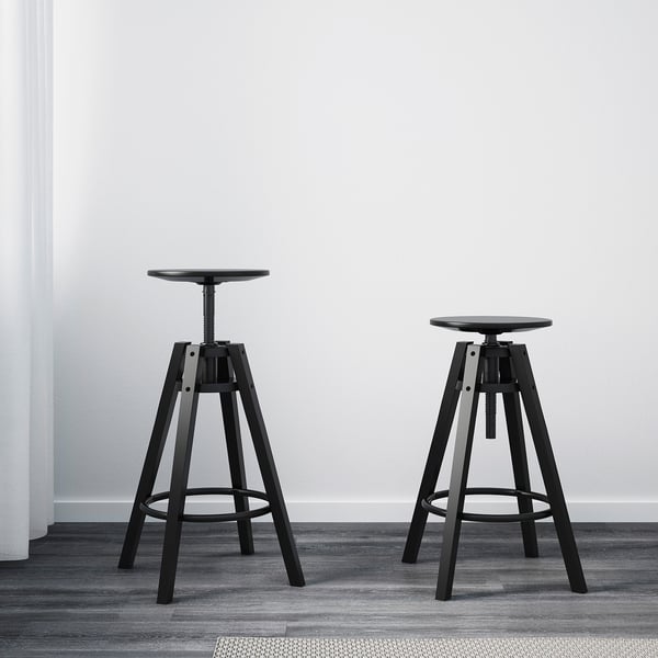 DALFRED - Bar stool, black, 63-74 cm