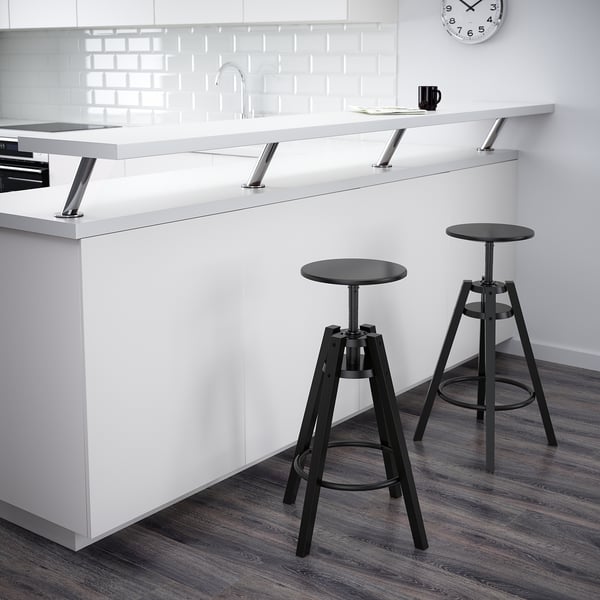 DALFRED - Bar stool, black, 63-74 cm