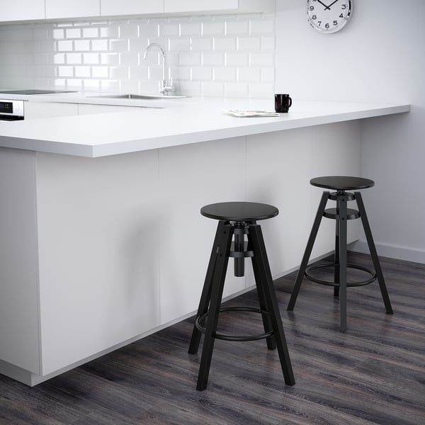 DALFRED bar stool, black, 63-74 cm