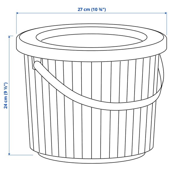 DAMMÄNG - DAMMÄNG Bin with lid, dark grey, 8 l