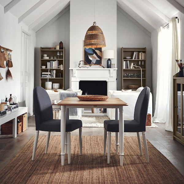 DANDERYD / DANDERYD Table and 2 chairs, white oak veneer / Vissle gray,74 / 134x80 cm , 74/134x80 cm