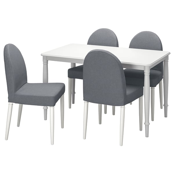DANDERYD / DANDERYD table and 4 chairs, white/Vissle grey, 130 cm
