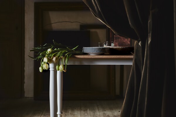 DANDERYD / DANDERYD Table and 4 chairs, white oak veneer / Vissle gray,130x80 cm