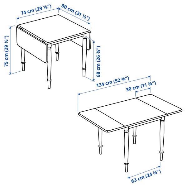 DANDERYD / EBBALYCKE - Table and 2 chairs, black pine veneer/Idekulla beige,74/134x80 cm