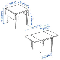 DANDERYD / EBBALYCKE - Table and 2 chairs, black pine veneer/Idekulla beige,74/134x80 cm