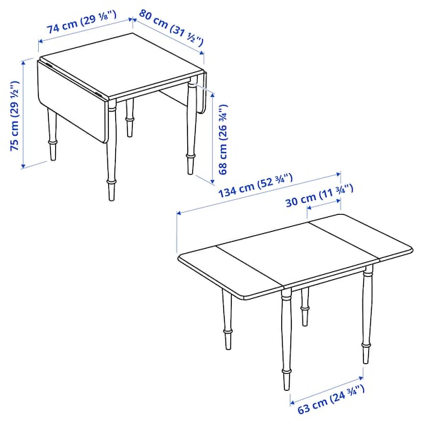 DANDERYD / SKOGSTA - Table and 2 chairs, oak veneer white/acacia, 74x134/80 cm