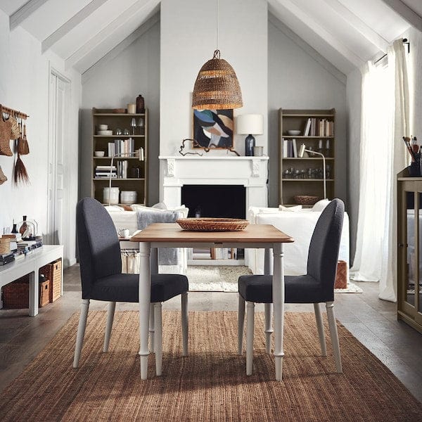 Ikea DANDERYD - Drop-leaf table, oak veneer/white, 74/134x80 cm