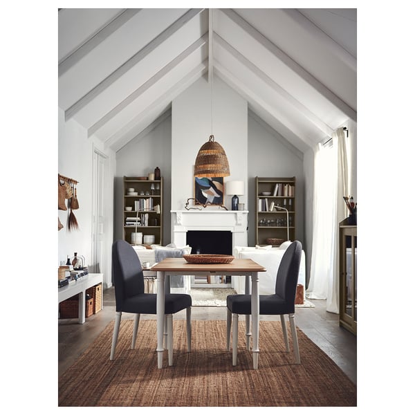 DANDERYD dining table, oak veneer/white, 130x80 cm