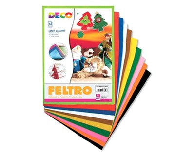 10 FELT SHEETS 21X30 CM ASSORTED COLORS