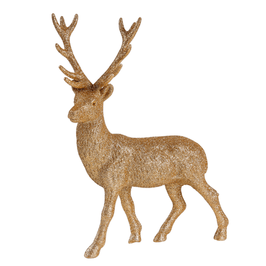 GOLD DEER Golden ornament decoration, H 30 x W 21 x D 9 cm