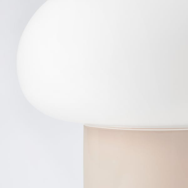 DEJSA table lamp, beige/opal white glass, 28 cm