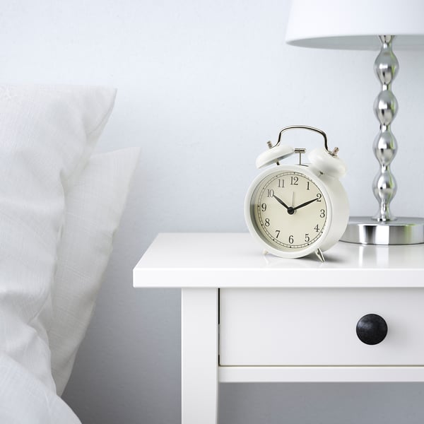 DEKAD alarm clock, white, 10 cm