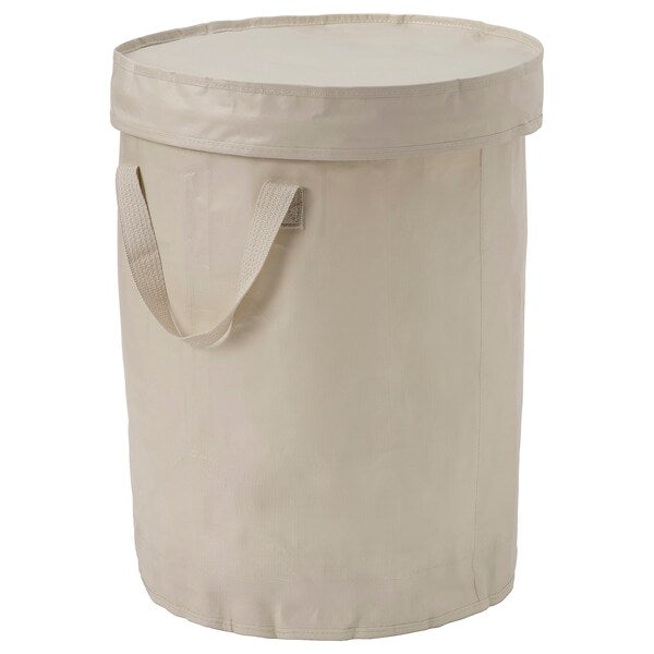 DIMPA - Sorting bag with lid, light grey-beige, 50 l