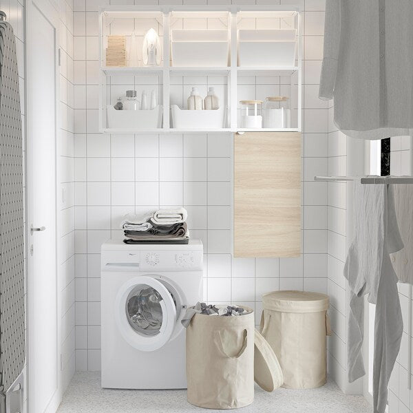 DIMPA - Sorting bag with lid, light grey-beige, 50 l