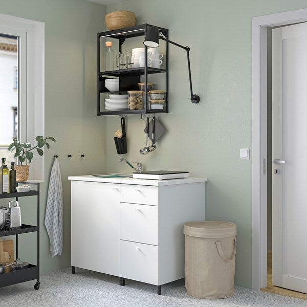 DIMPA sorting bag with lid, light grey-beige, 50 l