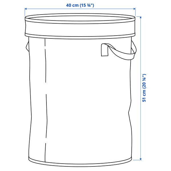 DIMPA - Sorting bag with lid, light grey-beige, 50 l