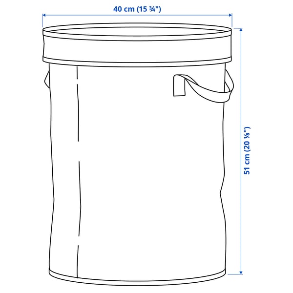 DIMPA - DIMPA Sorting bag with lid, light grey-beige, 50 l