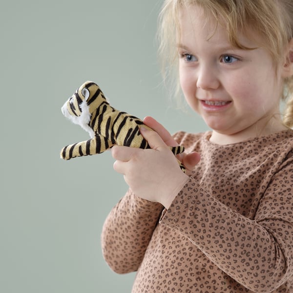 DJUNGELSKOG soft toy, mini/tiger, 13 cm