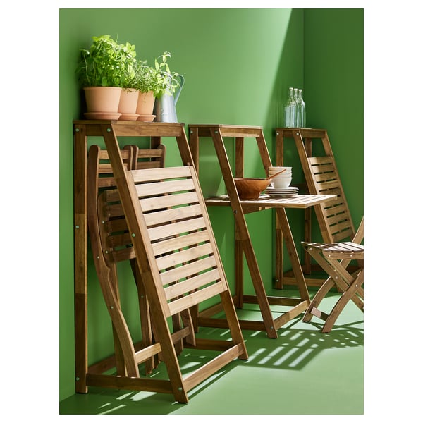 DJUPÖN folding table, brown, 78x113x65 cm