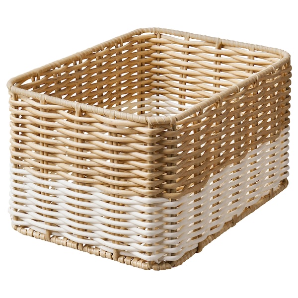 DJURTRÄNARE - Basket, beige/white, 18x25x14 cm