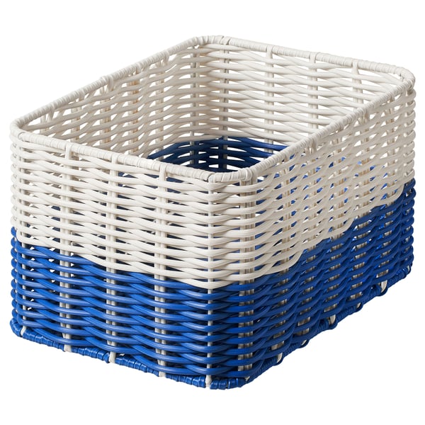 DJURTRÄNARE - DJURTRÄNARE Basket, white/blue, 18x25x14 cm