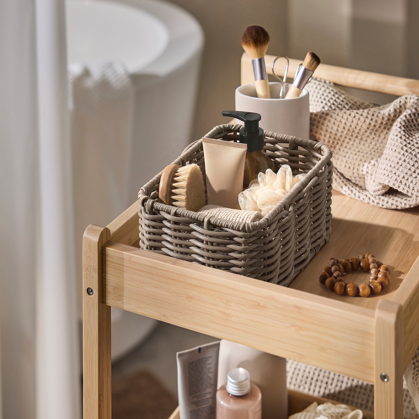 DJURTRÄNARE basket, grey-beige, 12x17x9 cm