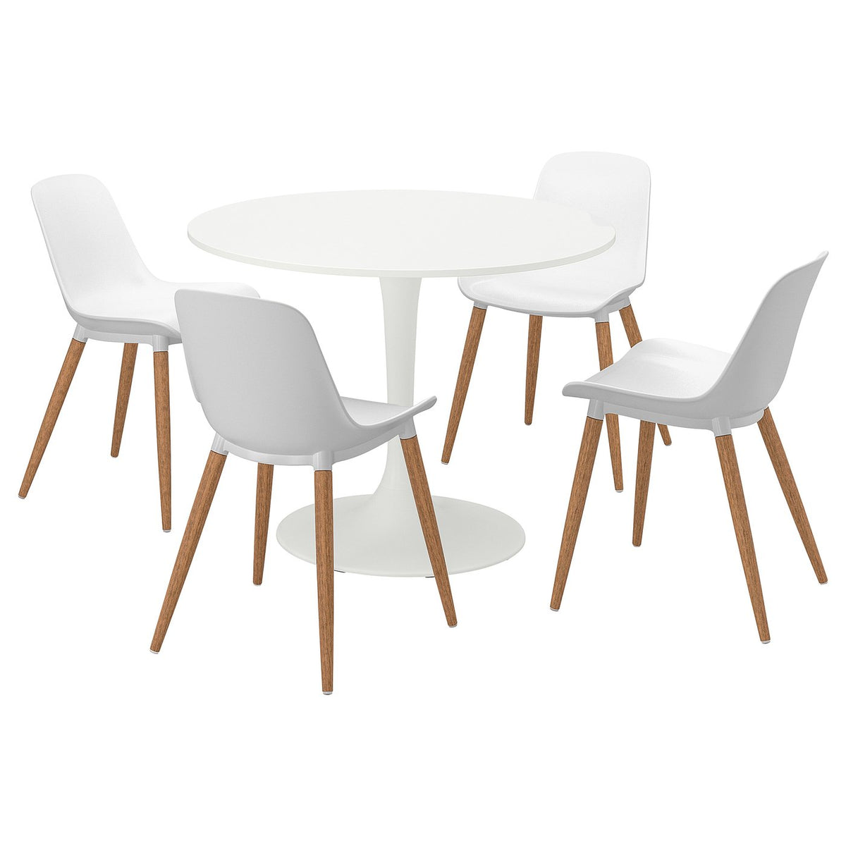 DOCKSTA / GRÖNSTA table and 4 chairs, white/white, 103 cm