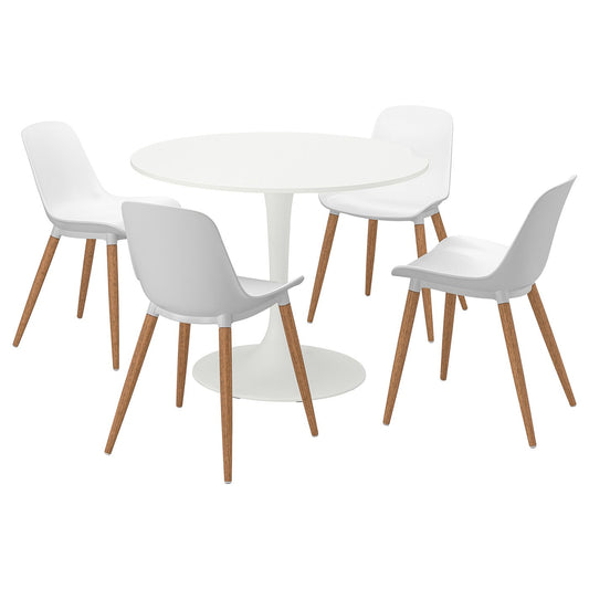 DOCKSTA / GRÖNSTA table and 4 chairs, white/white, 103 cm