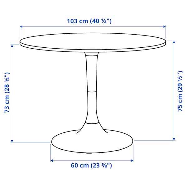 DOCKSTA / LIDÅS - Table and 4 chairs, white white/white white, 103 cm