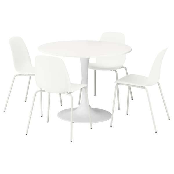 DOCKSTA / LIDÅS - Table and 4 chairs, white white/white white, 103 cm