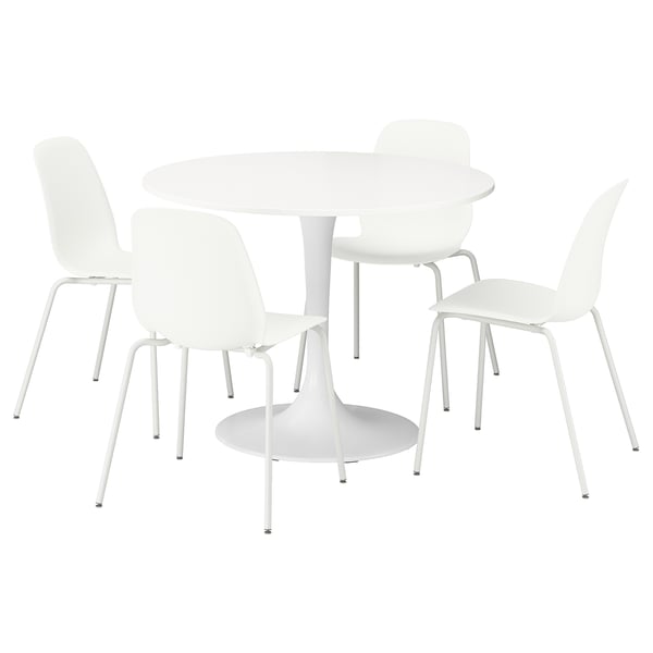 DOCKSTA / LIDÅS - DOCKSTA / LIDÅS Table and 4 chairs, white white/white white, 103 cm