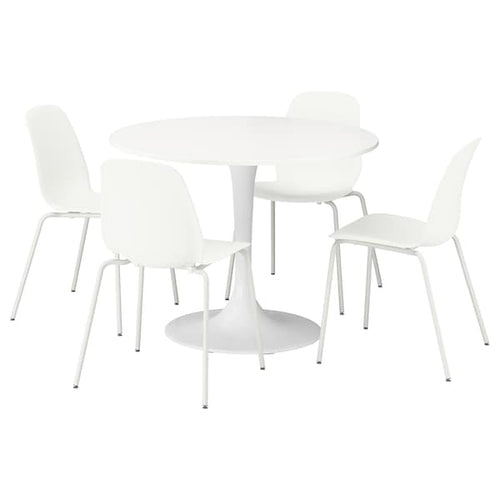 DOCKSTA / LIDÅS - DOCKSTA / LIDÅS Table and 4 chairs, white white/white white, 103 cm