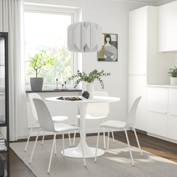 DOCKSTA / LIDÅS - Table and 4 chairs, white white/white white, 103 cm