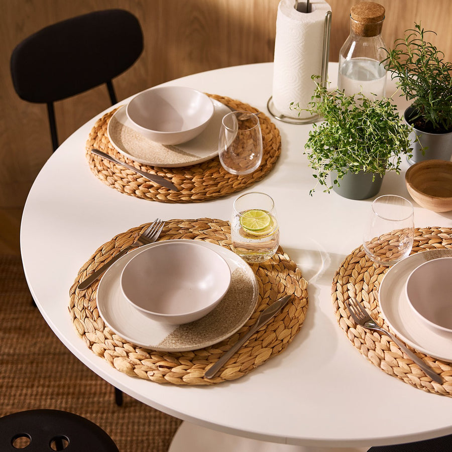 DOCKSTA / SANDSBERG table and 4 chairs, white/Remmarn anthracite, 103 cm