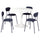 DOCKSTA / SANDSBERG table and 4 chairs, white/Remmarn dark blue, 103 cm