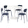 DOCKSTA / SANDSBERG table and 4 chairs, white/Remmarn dark blue, 103 cm