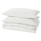 DOFTAKLEJA duvet cover and 2 pillowcases, white/anthracite, 240x220/50x80 cm