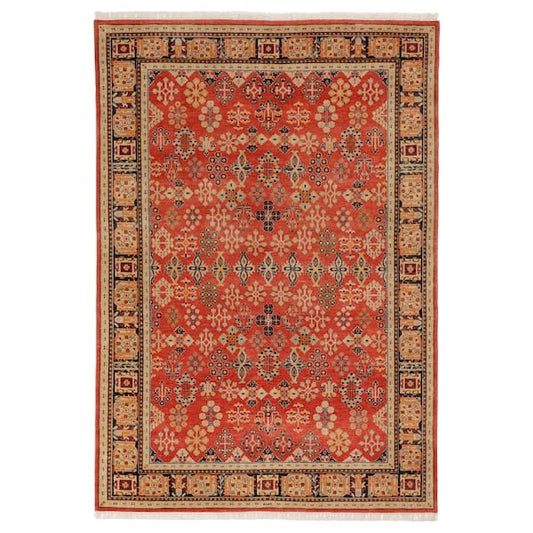 Ikea DOFTMYSKGRÄS - Carpet, short pile, red floral pattern/handmade,170x240 cm