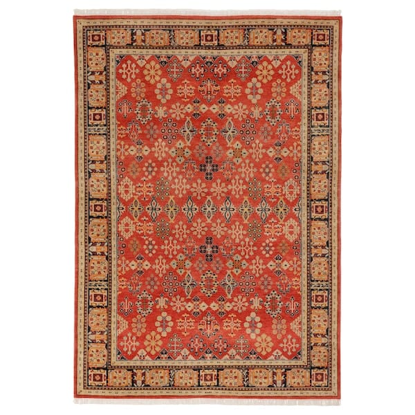 Ikea DOFTMYSKGRÄS - Carpet, short pile, red floral pattern/handmade,170x240 cm