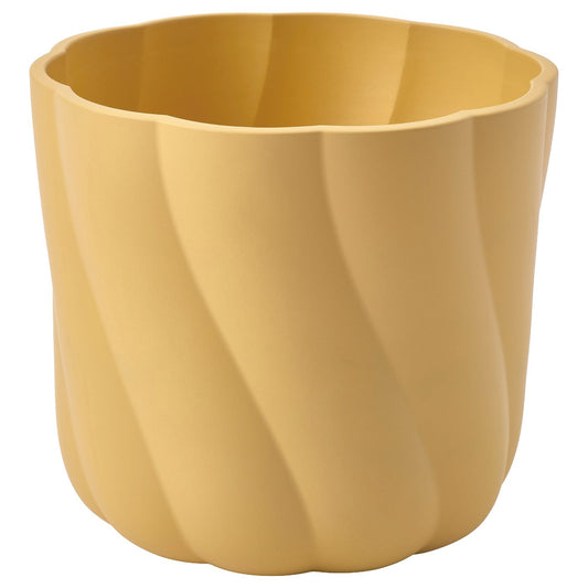 DOFTRIPS plant pot, dark yellow, 15 cm