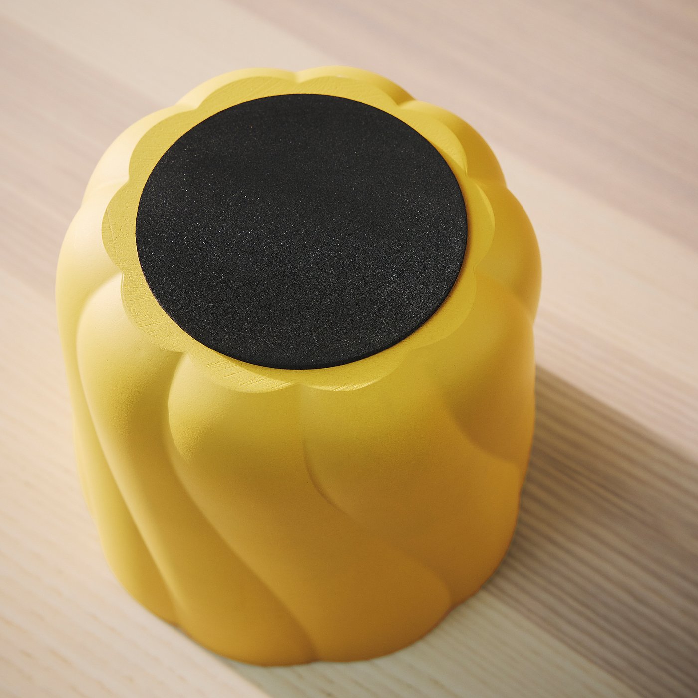 DOFTRIPS plant pot, dark yellow, 12 cm