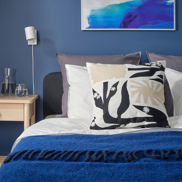 DRABOR cushion cover, black/light beige, 50x50 cm