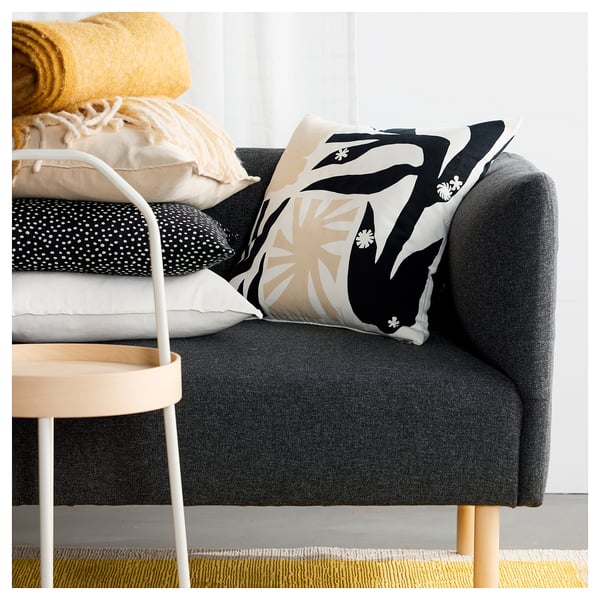 DRABOR cushion cover, black/light beige, 50x50 cm