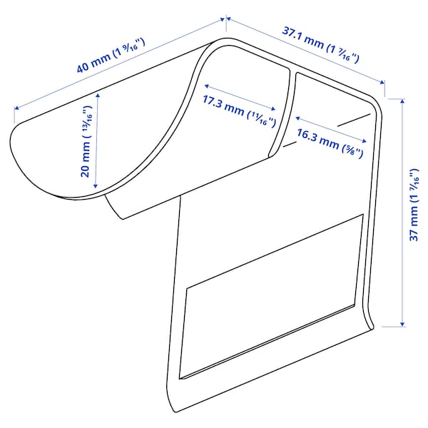 Ikea DRAGSMARK - Clip-on handle, white, 40 mm