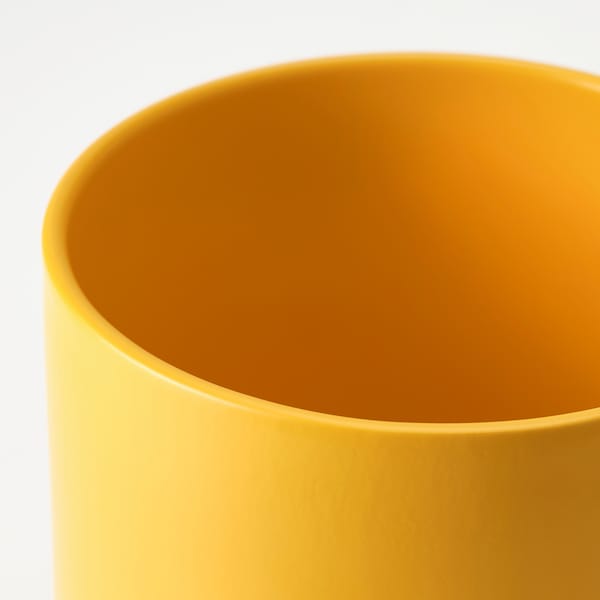 DRÖMSK - Plant pot, bright yellow, 15 cm